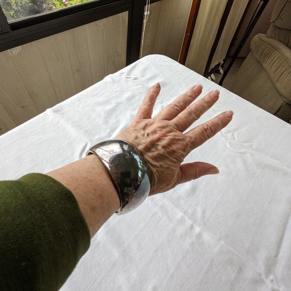 David Varsano 79g Chunky Sterling Electroform Bracelet 60s Mod - Picture 9 of 15